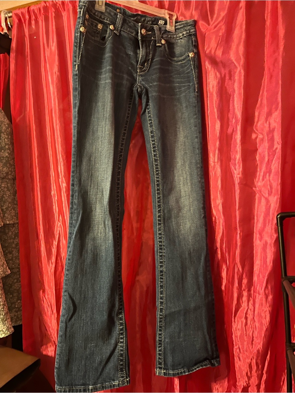 Miss Me Blue Distressed Bootcut Jeans